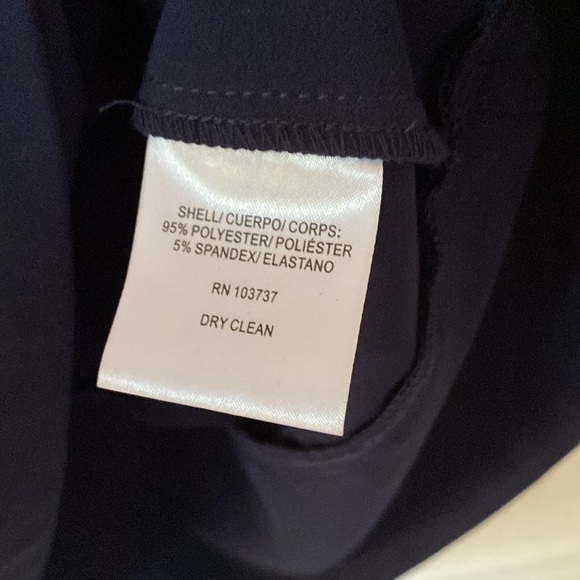 Donna‎ Morgan Shift Silhouette Dress Subtle Clavicle Cutouts New Size 4 NWT Navy - Picture 9 of 13